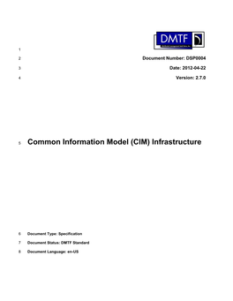 Common Information Model (CIM) Infrastructure