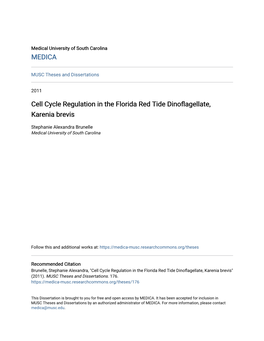 Cell Cycle Regulation in the Florida Red Tide Dinoflagellate, Karenia Brevis