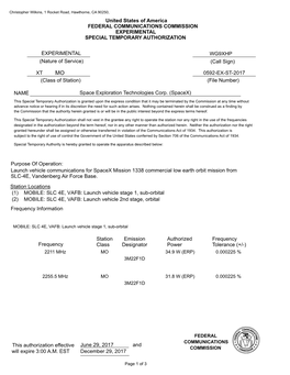 0592-Ex-St-2017 Xt Federal Communications Commission