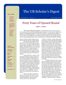 2008 Upward Bound Winter Newsletter 07-08