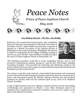 Peace Notes Prince of Peace Anglican Church