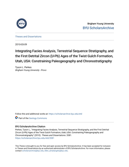 U-Pb) Ages of the Twist Gulch Formation, Utah, USA: Constraining Paleogeography and Chronostratigraphy