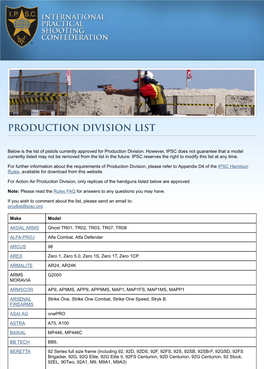 Production Division List