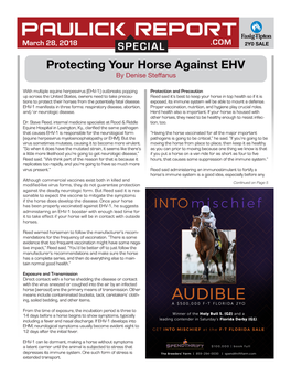 Protecting Your Horse Against EHV by Denise Steffanus