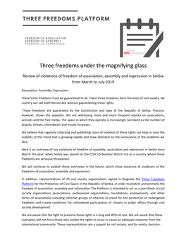 Three Freedoms Under the Magnifying Glass