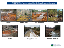 PA DEP-BAMR Planned Active Mine Drainage Treatment Projects