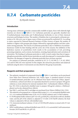 II.7.4 Carbamate Pesticides by Kiyoshi Ameno