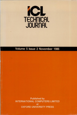 ICL Technical Journal Volume 5 Issue 2