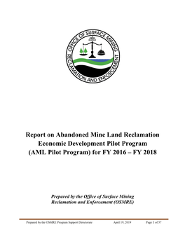(AML Pilot Program) for FY 2016 – FY 2018