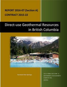 Direct-Use Geothermal Resources in British Columbia