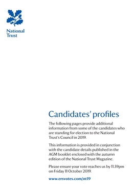 Candidates' Profiles