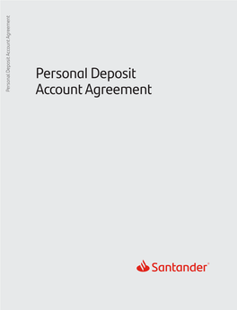Personal Deposit Account Agreement Account Deposit Personal Account Agreement Personal Deposit Account Agreement