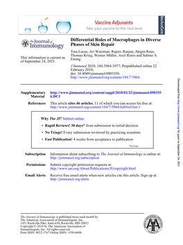 Phases of Skin Repair Differential Roles of Macrophages in Diverse