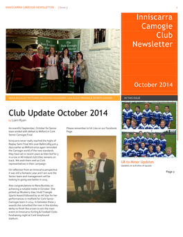 Club Update October 2014 by Liam Ryan