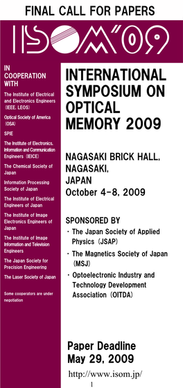 International Symposium on Optical Memory 2009