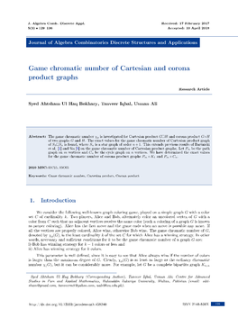 Game Chromatic Number of Cartesian and Corona Product Graphs