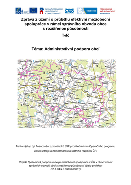 Zpráva Z Území O Průběhu Efektivní Meziobecní Spolupráce V Rámci Správního Obvodu Obce S Rozšířenou Působností Telč