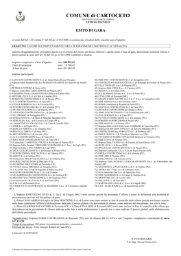 COMUNE Di CARTOCETO (PROVINCIA DI PESARO E URBINO) UFFICIO TECNICO