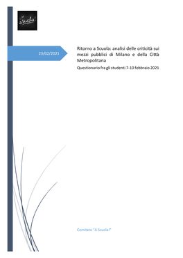 Analisi Delle Criticità Sui Mezzi Pubblici Di Milano E Della Città Metropolitana