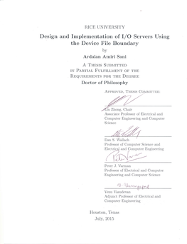 Implementation of I/O Servers Using