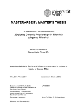 Masterarbeit / Master's Thesis