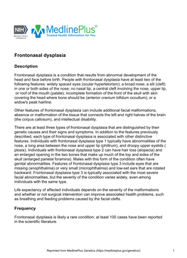 Frontonasal Dysplasia