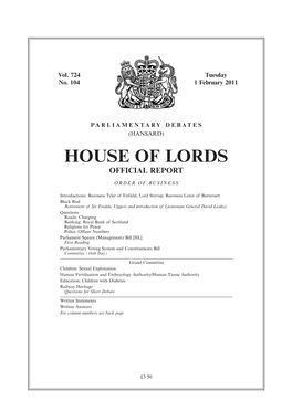 House of Lords Official Report