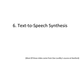 Speech Synthesis
