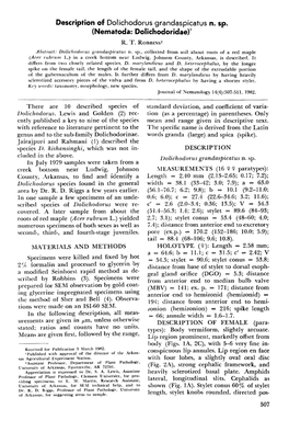 Nematoda: Dolichodoridae) ~ R