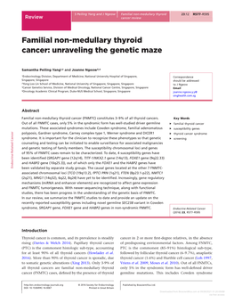 Familial Non-Medullary Thyroid Cancer: Unraveling the Genetic Maze