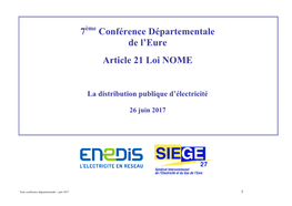 7 Conférence Départementale De L'eure Article 21 Loi NOME