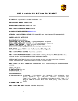 Ups Asia Pacific Region Factsheet