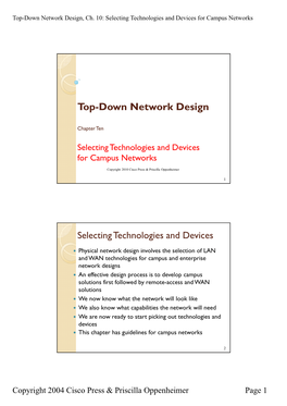 Top-Down Network Design, Ch