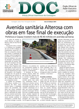 Avenida Sanitária Alterosa Com Obras Em Fase Final De Execução