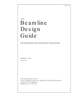 Beamline Design Guide