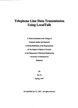 Telephone Line Data Transmission, Using Locaitaik '