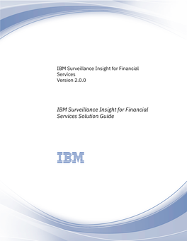 IBM Surveillance Insight for Financial Services Solution Guide