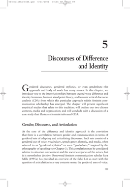 Discourses of Difference and Identity