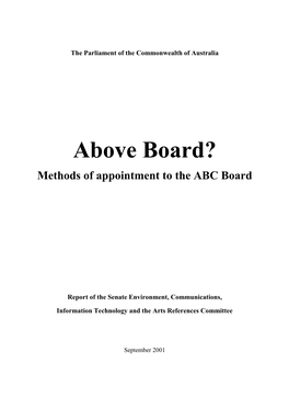 Methods of Appointment to the ABC Board