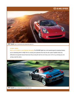 2005 Toyota MR2 Brochure