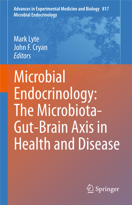 The Microbiota- Gut-Brain Axis in Health and Disease Advances in Experimental Medicine and Biology