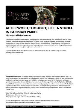 A STROLL in PARISIAN PARKS Michaela Giebelhausen