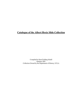 Slide Collection Catalogue