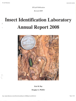 Insect Identification Laboratory • Annual Report 2008