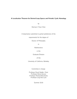 A Localization Theorem for Derived Loop Spaces and Periodic Cyclic Homology