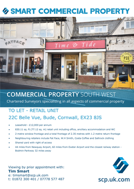 COMMERCIAL PROPERTY SOUTH WEST Chartered Surveyors Specialising in All Aspects of Commercial Property