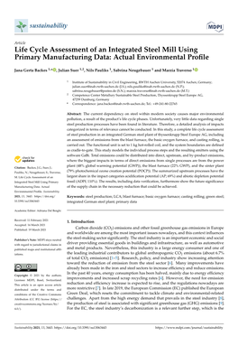 Life Cycle Assessment of an Integrated Steel Mill Using Primary Manufacturing Data: Actual Environmental Proﬁle