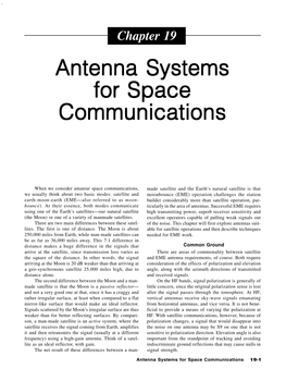 Chap 19: Antenna Systems for Space Communications