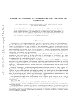 Possible Implications of Self-Similarity for Tornadogenesis and Maintenance