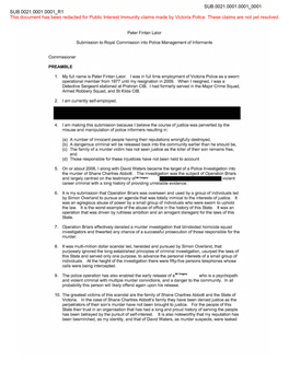 This Document Has Been Redacted for Public Interest Immunity Claims Made by Victoria Police